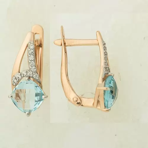 Серьги с английским замком из красного золота
