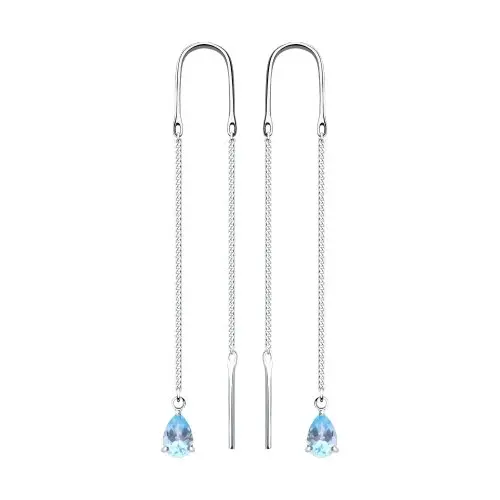 Серьги цепочки из серебра