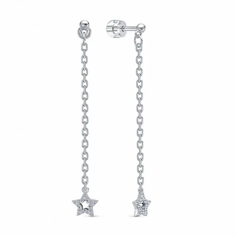 Серьги подвесные из серебра