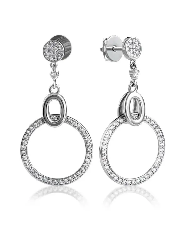 Серьги подвесные из серебра