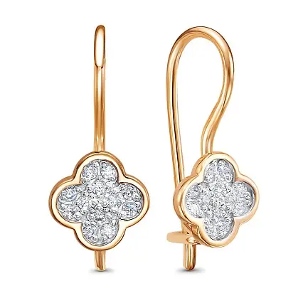 Серьги петельки из красного золота