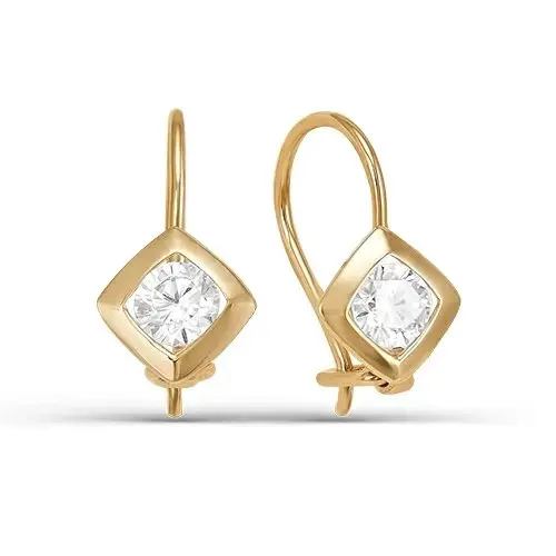 Серьги детские из красного золота