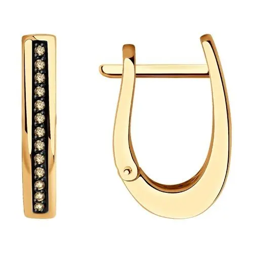 Серьги с английским замком из красного золота