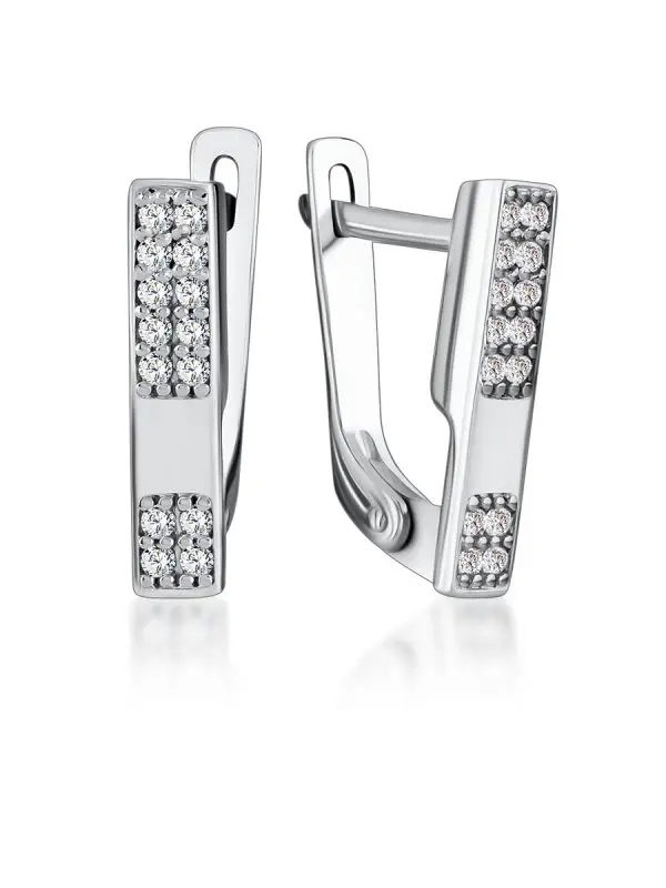 Серьги с английским замком из серебра