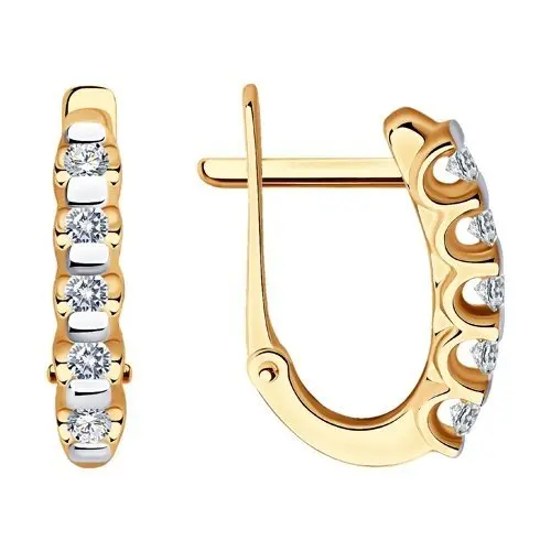 Серьги с английским замком из красного золота