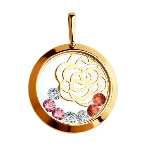 Подвеска декоративная из красного золота