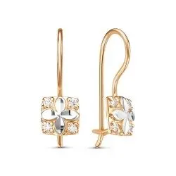 Серьги детские из красного золота