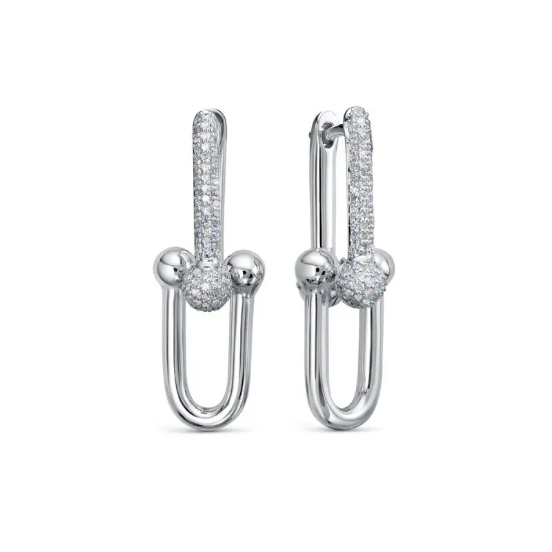 Серьги с английским замком из белого золота