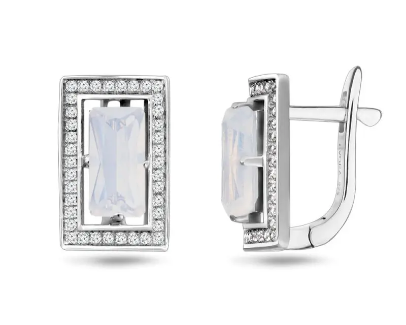 Серьги с английским замком из серебра