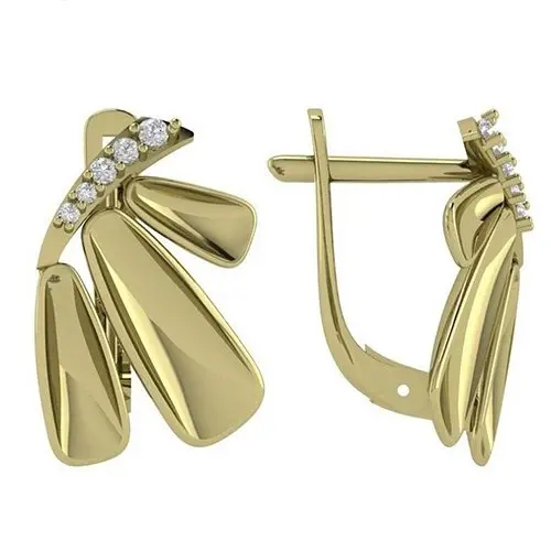 Серьги с английским замком из красного золота