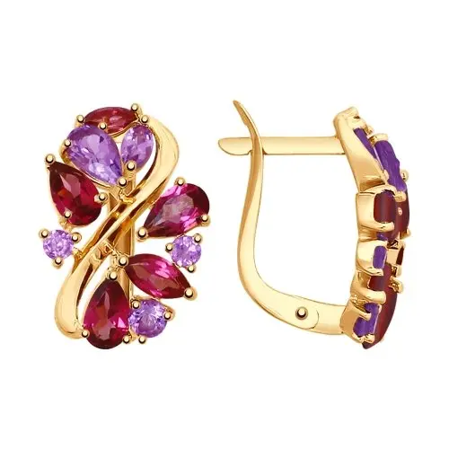 Серьги с английским замком из красного золота