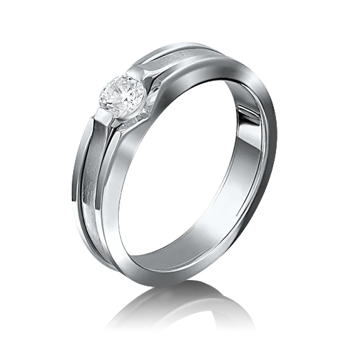 Кольцо декоративное из белого золота