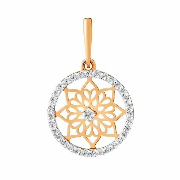 Подвеска декоративная из красного золота