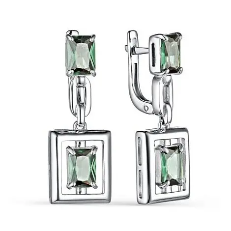 Серьги подвесные из серебра