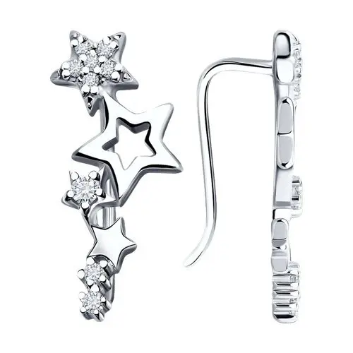 Серьги зажимы из серебра