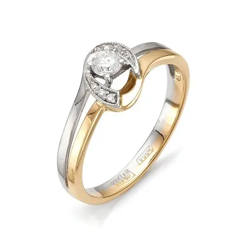 Кольцо декоративное из комбинированного золота