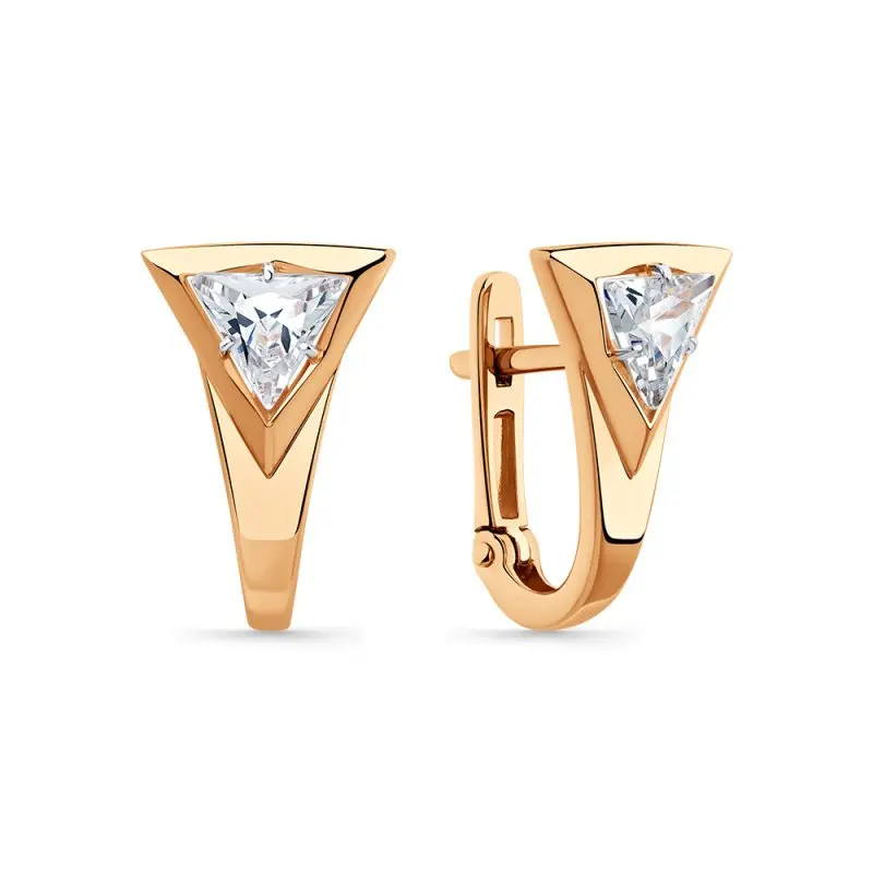 Серьги с английским замком из красного золота