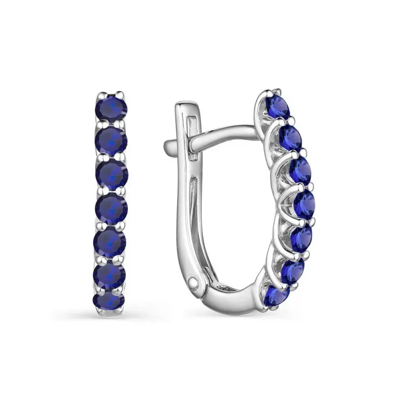 Серьги с английским замком из белого золота