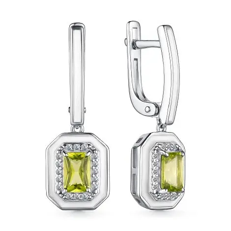 Серьги подвесные из серебра