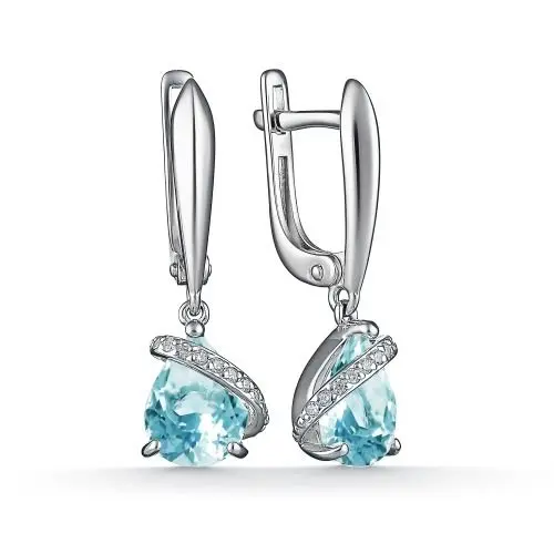 Серьги подвесные из серебра
