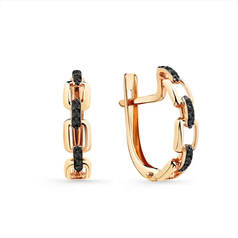 Серьги с английским замком из красного золота