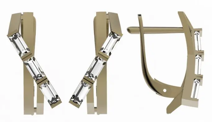 Серьги с английским замком из красного золота