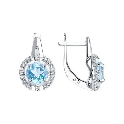 Серьги с английским замком из серебра