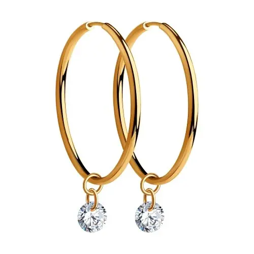 Серьги конго из красного золота