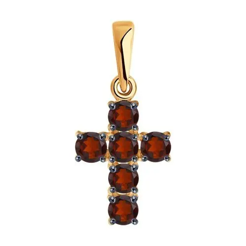 Подвеска декоративный крест из красного золота