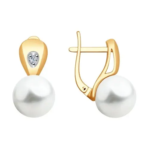 Серьги с английским замком из красного золота