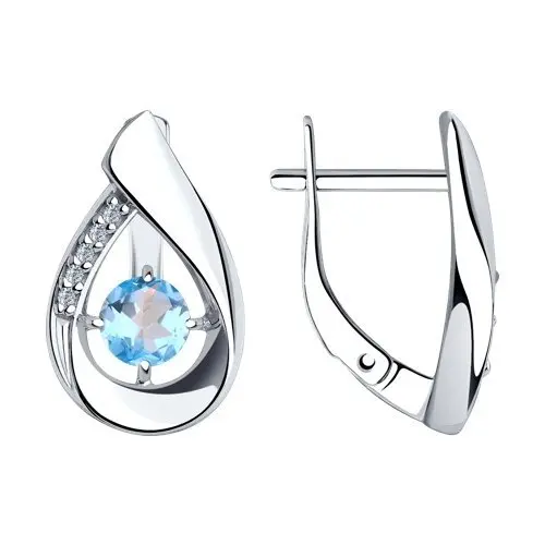 Серьги с английским замком из серебра