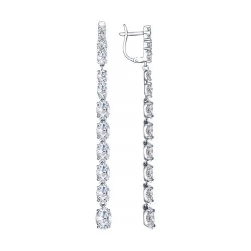 Серьги подвесные из серебра