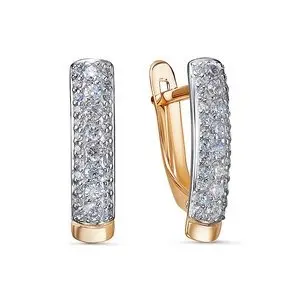 Серьги с английским замком из комбинированного золота