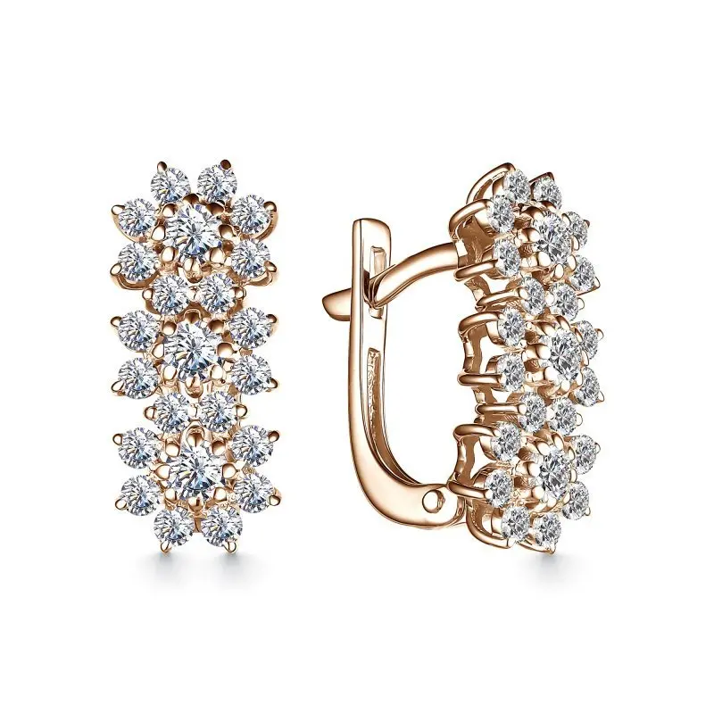 Серьги с английским замком из красного золота