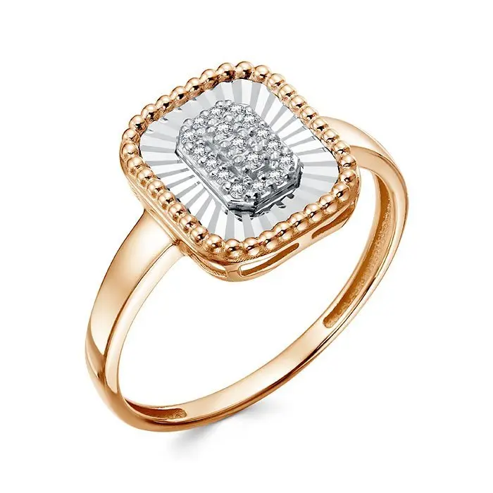 Кольцо декоративное из комбинированного золота