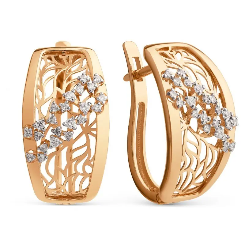 Серьги с английским замком из красного золота