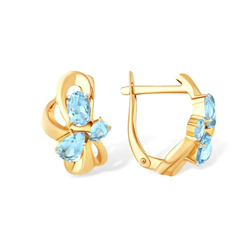 Серьги с английским замком из красного золота