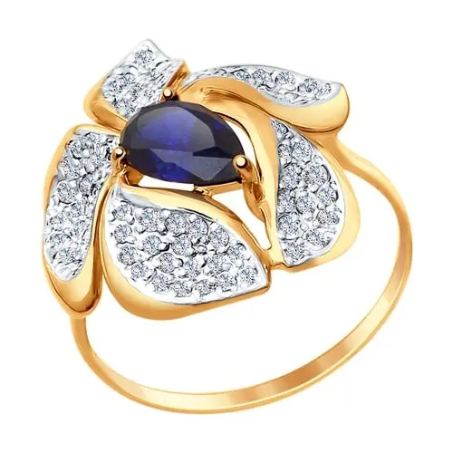 Кольцо декоративное из красного золота