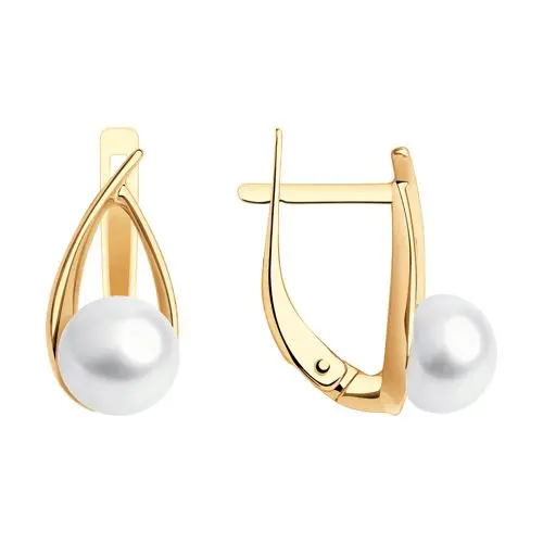 Серьги с английским замком из красного золота