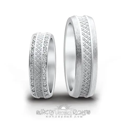 Кольцо обручальное из белого золота