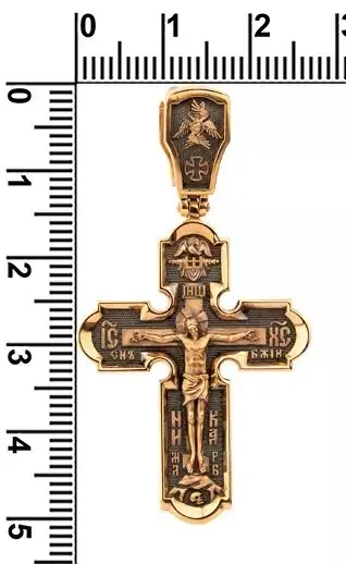 Подвеска крест из красного золота