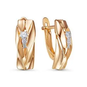 Серьги с английским замком из красного золота