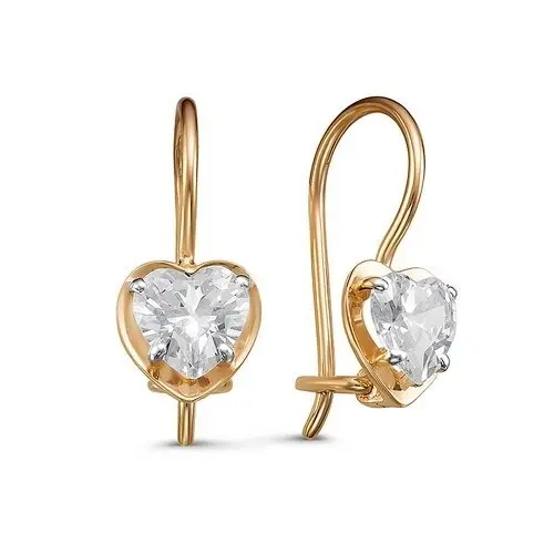 Серьги детские из красного золота