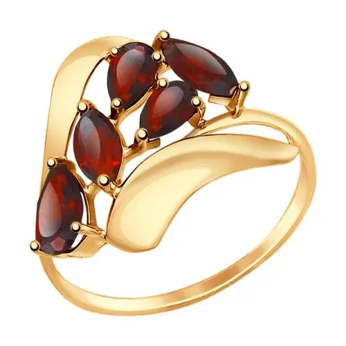 Кольцо декоративное из красного золота