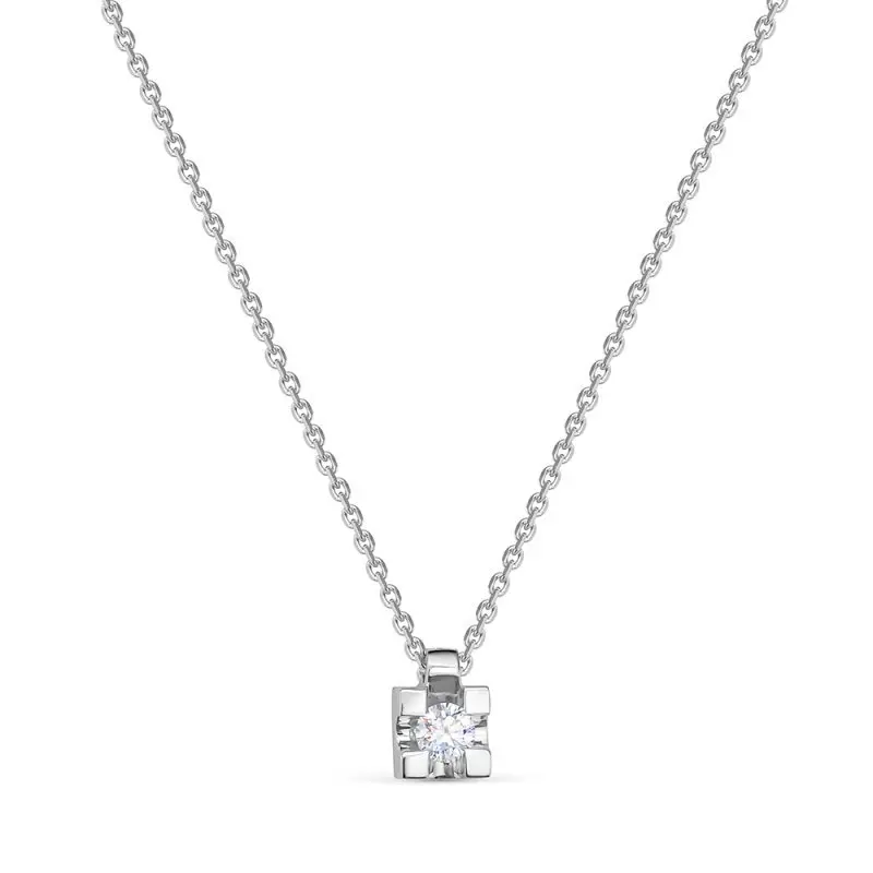 Цепь колье из белого золота