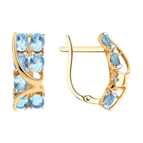 Серьги с английским замком из красного золота