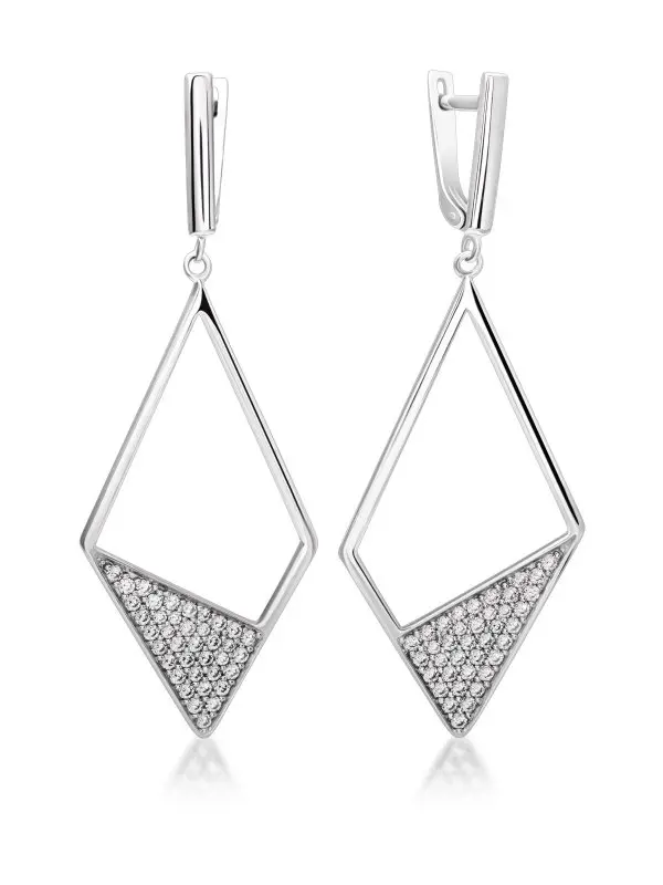 Серьги подвесные из серебра