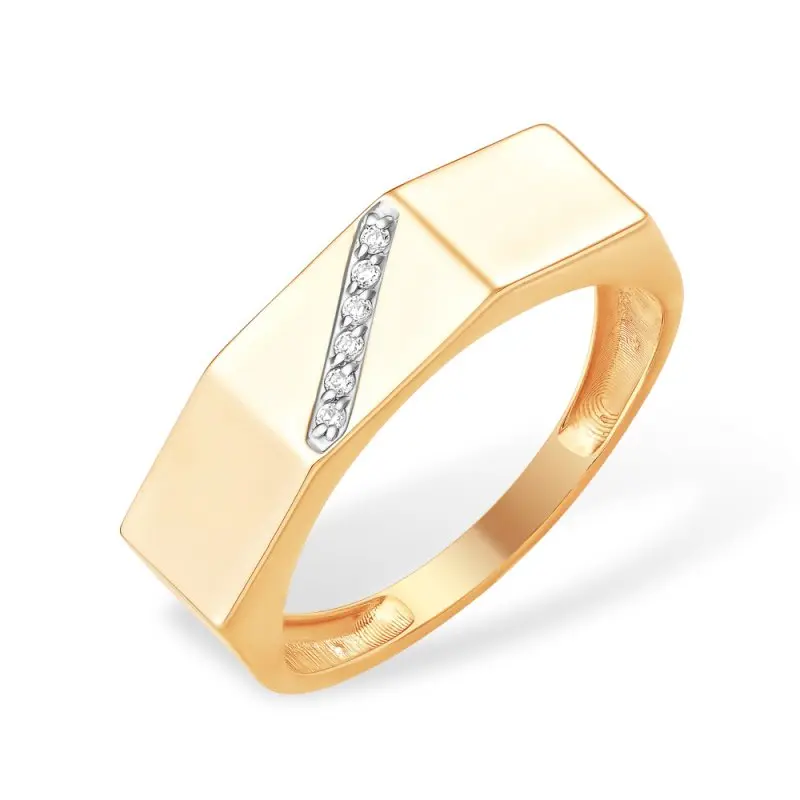 Кольцо декоративное из красного золота