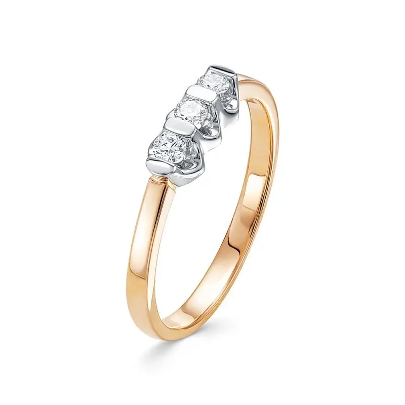 Кольцо декоративное из комбинированного золота