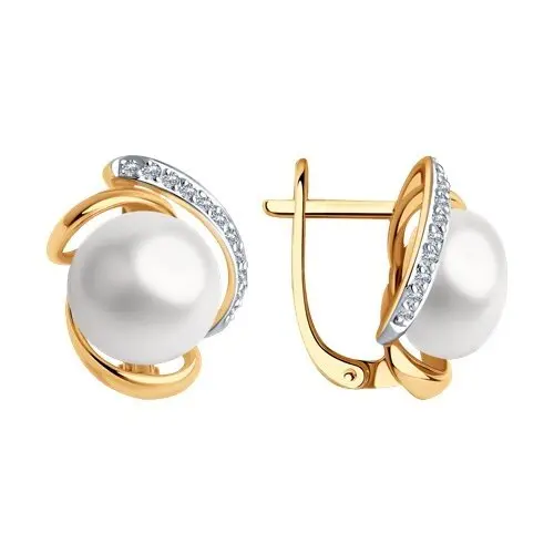 Серьги с английским замком из красного золота